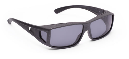 Overzetzonnebril groot hoekig - zwart