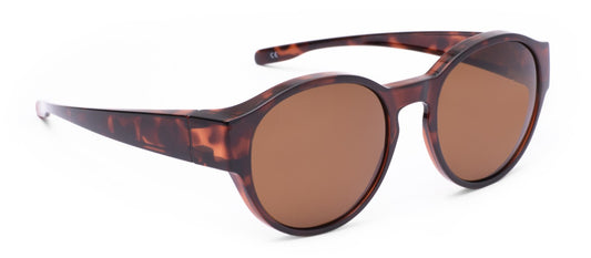 Overzetzonnebril klein rond - Havanna